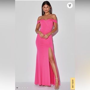Lulus formal long dress hot pink